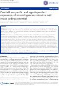 Cover page: Cerebellum-specific and age-dependent expression of an endogenous retrovirus with intact coding potential