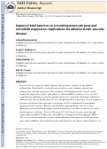 Cover page: Impact of brief exercise on circulating monocyte gene and microRNA expression: Implications for atherosclerotic vascular disease