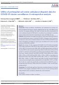 Cover page: Utility of prehospital call center ambulance dispatch data for COVID‐19 cluster surveillance: A retrospective analysis