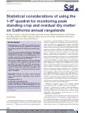Cover page: Statistical considerations of using the 1-ft2 quadrat for monitoring peak standing crop and residual dry matter on California annual rangelands