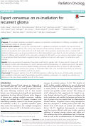 Cover page: Expert consensus on re-irradiation for recurrent glioma