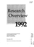 Cover page: Reserch Overview 1992