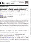 Cover page: Genuine Smiles by Patients During Marital Interactions are Associated with Better Caregiver Mental Health