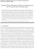 Cover page: Optimal Time Allocation for Process Improvement for Growth-Focused Entrepreneurs