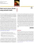 Cover page: Public trust in science: Climate, energy and public health