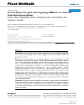 Cover page: A novel system for gene silencing using siRNAs in rice leaf and stem-derived protoplasts.