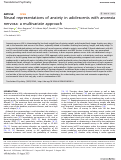 Cover page: Neural representations of anxiety in adolescents with anorexia nervosa: a multivariate approach.