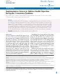 Cover page: Implementation Science to Address Health Disparities During the Coronavirus Pandemic