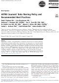 Cover page: ASTRO Journals’ Data Sharing Policy and Recommended Best Practices