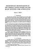 Cover page: Discretionary Decision-Making in the Criminal Justice System and the Black Offender: Some Alternatives