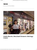 Cover page: Linda Shevitz, Maryland Women’s Heritage Center