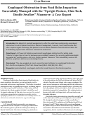 Cover page: Esophageal Obstruction from Food Bolus Impaction Successfully Managed with the “Upright Posture, Chin Tuck, Double Swallow” Maneuver: A Case Report&nbsp;