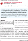 Cover page: Adolescent angst: enrollment on clinical trials.