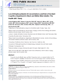 Cover page: Low 25-Hydroxyvitamin D Concentrations and Risk of Incident Cognitive Impairment in Black and White Older Adults: The Health ABC Study