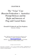 Cover page: Multilateralism and International Ocean-Resources Law:  Chapter 9.  The "Volga" Case (Russian Federation v. Australia):  Prompt Release and the Right and Interests of Flag and Coastal States