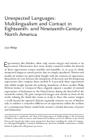 Cover page: Unexpected Languages: Multilingualism and Contact in Eighteenth- and Nineteenth-Century North America