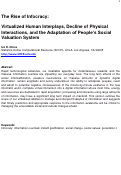 Cover page: The Rise of Infocracy: Virtualized Human Interplays, Decline of Physical Interactions, and the Adaptation of People’s Social Valuation System