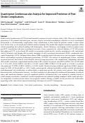 Cover page of Quantitative Cerebrovascular Analysis for Improved Prediction of Post-Stroke Complications