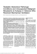 Cover page: Treatable Abdominal Pathologic Conditions and Unsuspected Malignant Neoplasms at Autopsy in Veterans Who Received Mechanical Ventilation