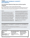 Cover page: The Link between Obstructive Sleep Apnea and Neurocognitive Impairment: An Official American Thoracic Society Workshop Report