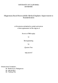 Cover page: Magnesium-Based Bioresorbable Medical Implants: Improvement to Standardization