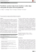 Cover page: Worldwide variation in hip fracture incidence weakly aligns with genetic divergence between populations