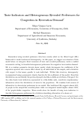 Cover page: Taste Indicators and Heterogeneous Revealed Preferences for Congestion in Recreation Demand