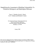 Cover page: Simplifying the assessment of building vulnerability to chemical, biological and 
radiological releases