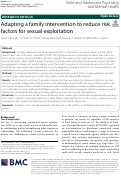 Cover page: Adapting a family intervention to reduce risk factors for sexual exploitation