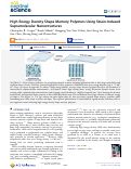 Cover page: High Energy Density Shape Memory Polymers Using Strain-Induced Supramolecular Nanostructures.