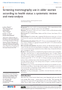 Cover page: Screening mammography use in older women according to health status: a systematic review and meta-analysis