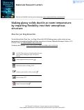 Cover page: Making glassy solids ductile at room temperature by imparting flexibility into their amorphous structure