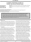 Cover page: Complete Ventricular Asystole in a Patient with Altered Mental Status