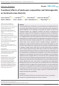 Cover page: Combined effects of landscape composition and heterogeneity on farmland avian diversity