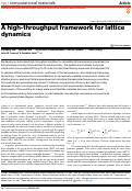 Cover page: A high-throughput framework for lattice dynamics