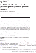 Cover page: Establishing What Constitutes a Healthy Human Gut Microbiome: State of the Science, Regulatory Considerations, and Future Directions