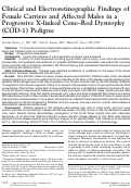 Cover page: Clinical and Electroretinographic Findings of Female Carriers and Affected Males in a Progressive X-linked Cone–Rod Dystrophy (COD-1) Pedigree