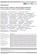 Cover page: Maternal age is related to offspring DNA methylation: A meta-analysis of results from the PACE consortium.