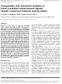 Cover page: Comparative and functional analysis of intron-mediated enhancement signals reveals conserved features among plants