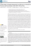 Cover page: A Pilot Study of Family-Integrated Care (FICare) in Critically Ill Preterm and Term Infants in the NICU: FICare Plus.