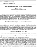 Cover page: The California Voting Rights Act and Local Governments