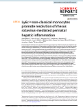 Cover page: Ly6cLo non-classical monocytes promote resolution of rhesus rotavirus-mediated perinatal hepatic inflammation
