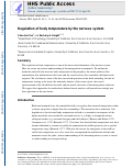 Cover page: Regulation of Body Temperature by the Nervous System