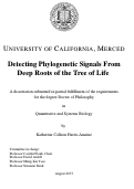 Cover page: Detecting Phylogenetic Signals From Deep Roots of the Tree of Life