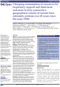 Cover page: Changing consumption of resources for respiratory support and short-term outcomes in four consecutive geographical cohorts of infants born extremely preterm over 25 years since the early 1990s.