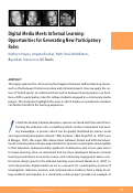 Cover page: Digital Media Meets Informal Learning: Opportunities for Generating New Participatory Roles