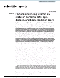 Cover page: Factors influencing vitamin B6 status in domestic cats: age, disease, and body condition score