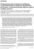 Cover page: Parsing memory and nonmemory contributions to age-related declines in mnemonic discrimination performance: a hierarchical Bayesian diffusion decision modeling approach.