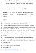 Cover page: Carbon flux and forest dynamics: Increased deadwood decomposition in tropical rainforest tree‐fall canopy gaps