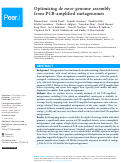 Cover page: Optimizing de novo genome assembly from PCR-amplified metagenomes